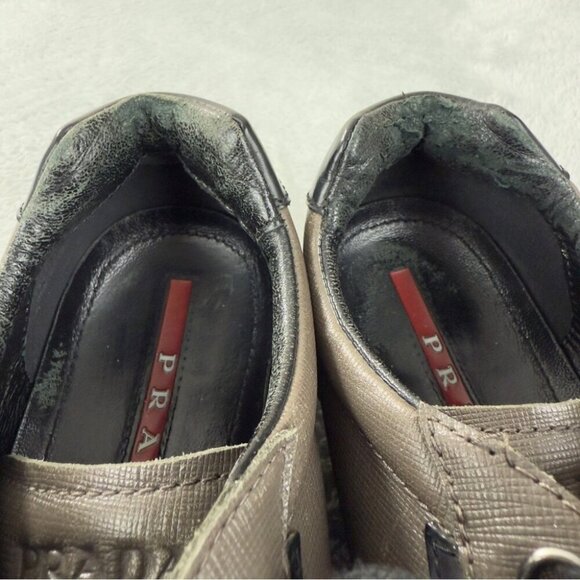 Prada Sport Leather Low Top Sneakers Brown Size 7.5 US - Picture 8 of 15